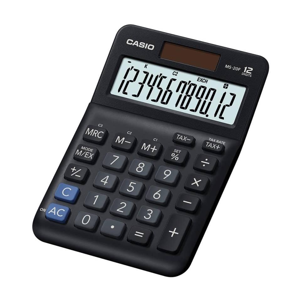 Taschenrechner, Casio, 12-stellig, große Anzeige, Tastenblock