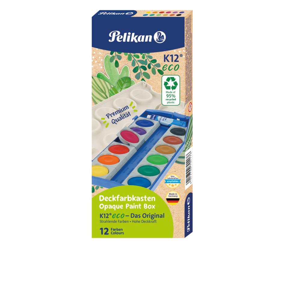 Ölfarbkasten, Aquarellfarben, K12 eco, Deckfarben, 12 Farben