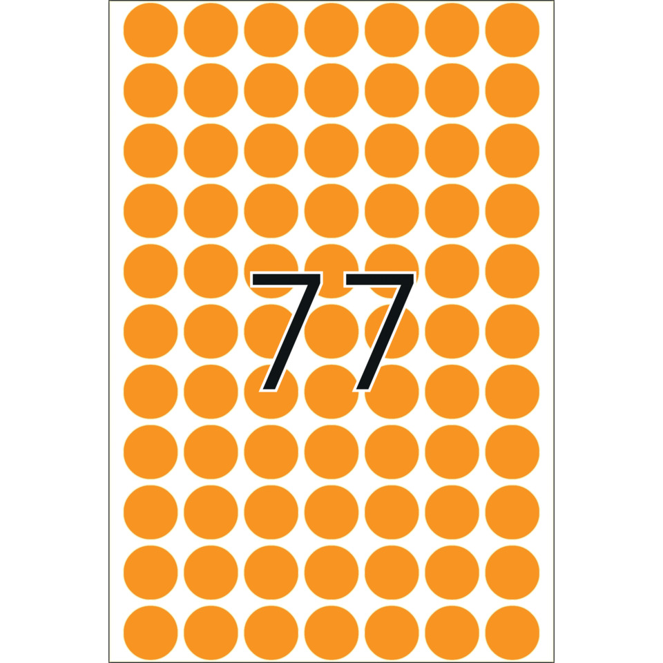 orange dots, grid pattern, poster, number 77, dots