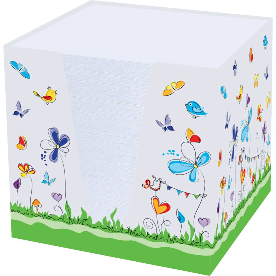 Kinderschreibtischbox, Deko-Box, Blumenmuster, Schmetterlinge, Buntes Muster