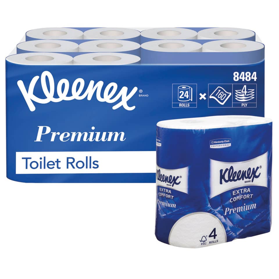 Toiletpapier, Kleenex, Premium, Toilettenrollen, Ply 4