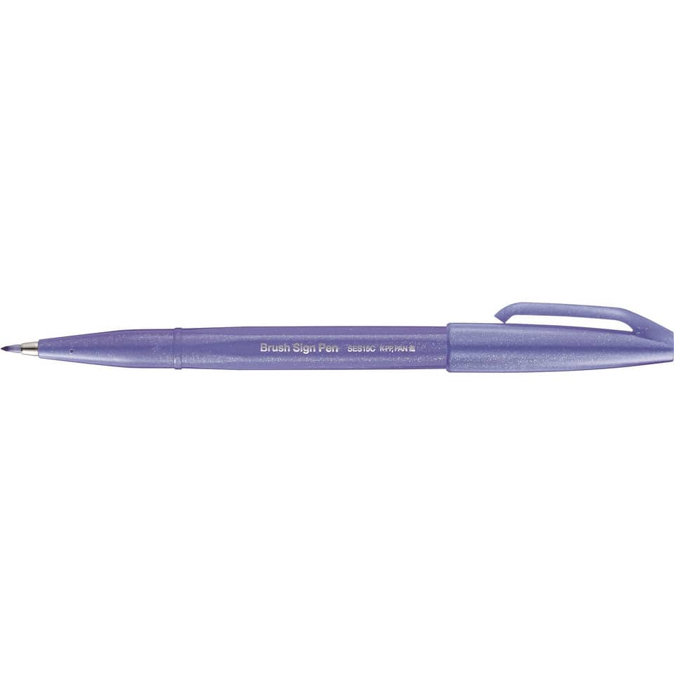Stift, Pinsel-Signierstift, lila Stift, Kugelschreiber, Schreibgerät