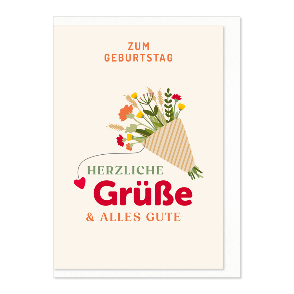 Grußkarte, Blumenstrauß, Geburtstag, Kartenmotiv, Gruß