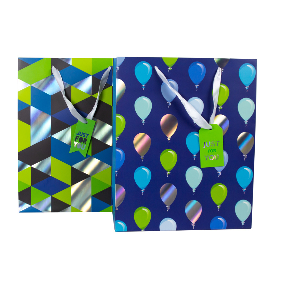 Geschenkverpackung, Geschenkbeutel, Ballonmuster, Bunte Muster, Tragegriff-Tag