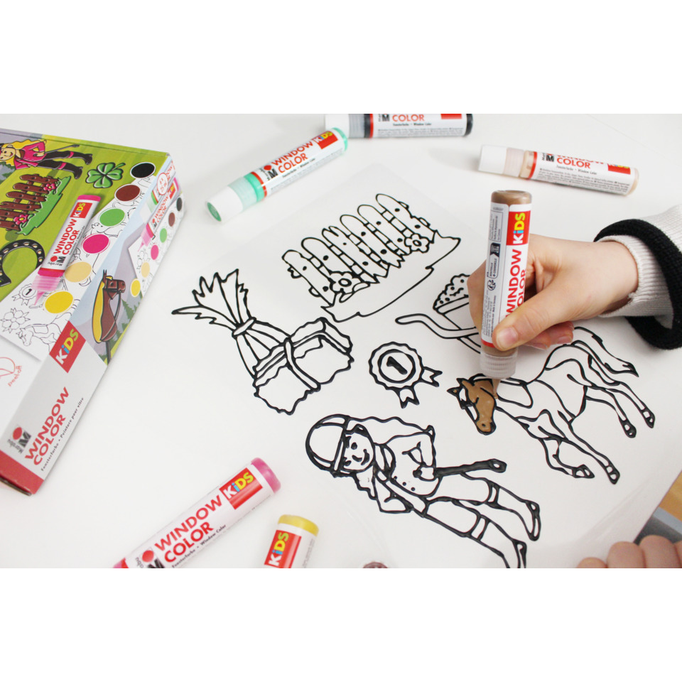 Kindermalset, Farbmarker, Kunstprojekt, Ausmalbild, Farbstifte