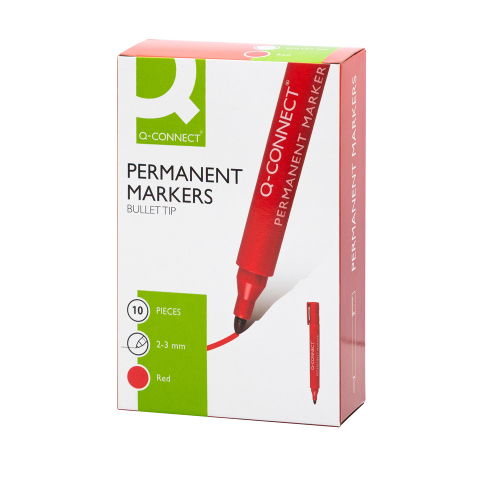 Permanentmarker, Bulletspitze, Rot, 2-3 mm, 10 Stück