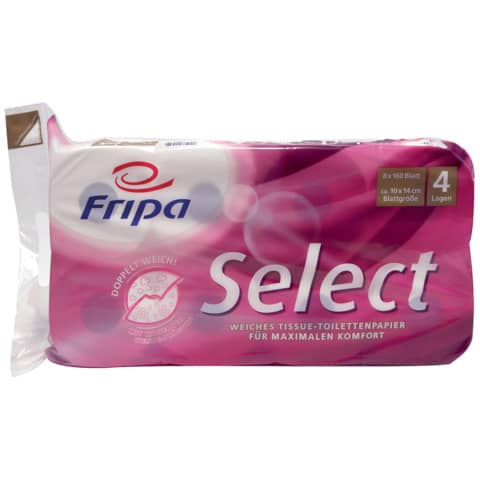 Toilettenpapier 4-lagig 8RL weiß   Select FRIPA 1040801