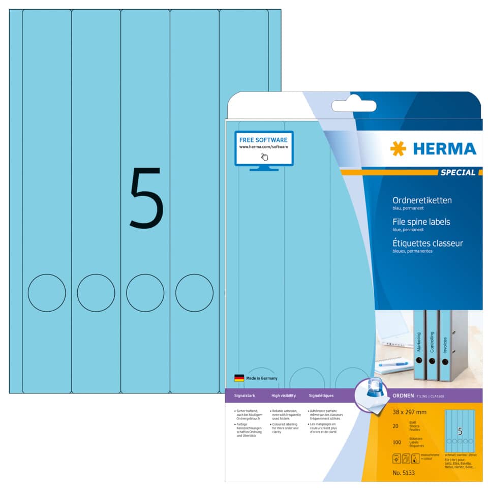 Ordneretiketten, Dokumentenetiketten, Datei Label, Spine labels, 2D Reiter
