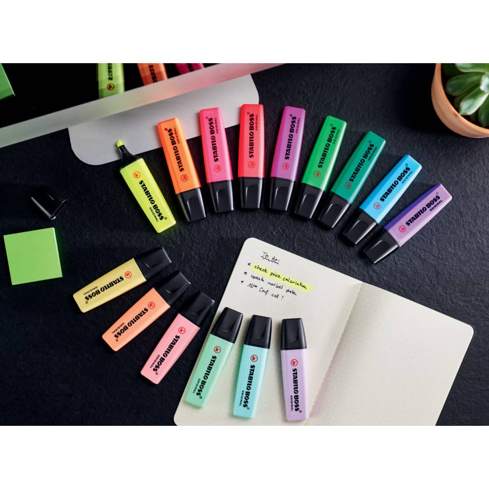 Marker highlighters, Markerstifte, Neonmarker, Buntstifte, Pastellmarker