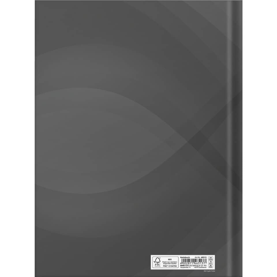 notebook, Spiralbindung, A4, Linierte, schwarz