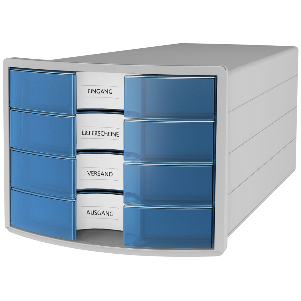 Schubladenschrank, Kassenschubladen, Organisationsbox, Lagerbox, Blau-transparent