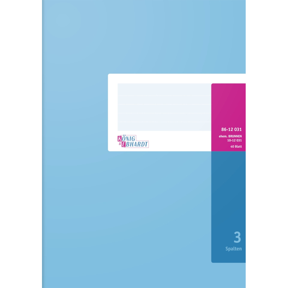 Spaltenbuch A4, 80 Seiten, 3 Spalten, Karton, magenta/hellblau KÖNIG & EBHARDT 8612031