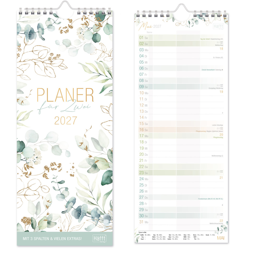 Kalender, Planer, A4, Jahresplaner, Blumenmuster