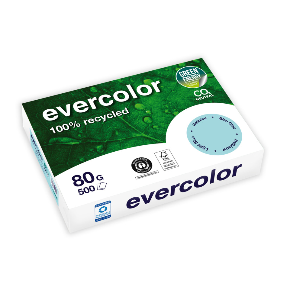 100% recycled, Verpackung, bedrucktes papier, A4 Größe, umweltfreundlich