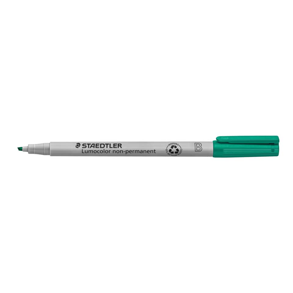 Lumoscolor non-permanent, Marker, Grüner Deckel, Staedtler, Stiftspitze