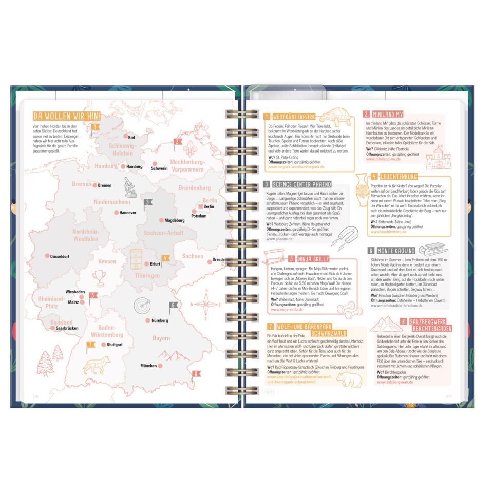 karte, broschüre, Ringbuch, illustration, Deutschland Karte