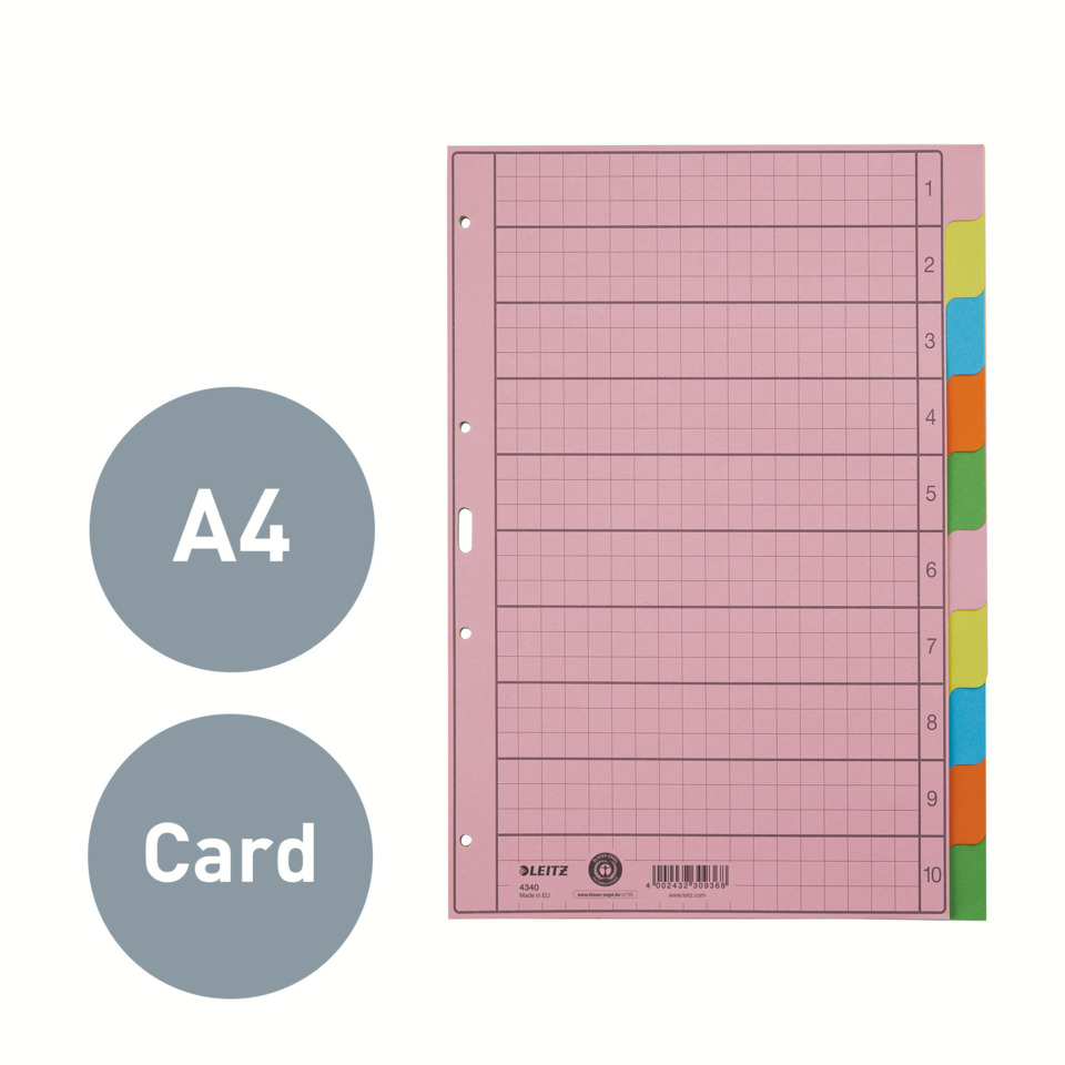 A4, Karte, Rosa, Ordnertrennblätter, Registerkarten
