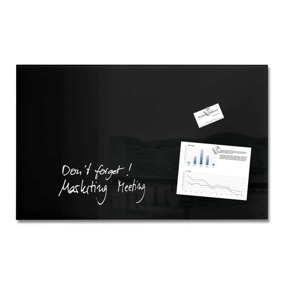Schwarzes Board, Meeting-Notiz, Notizfolie, Dokumente, Charts