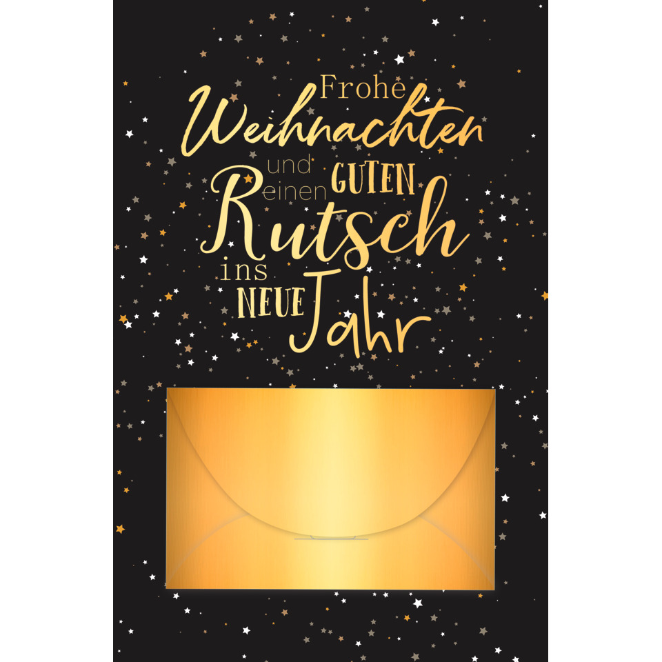 weihnachtskarte, golden envelope, sternchen, dunkler hintergrund, glitzer