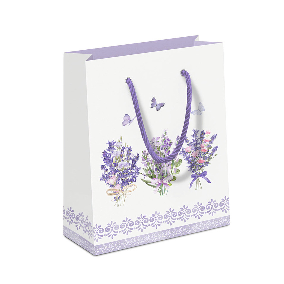 Geschenktüte, Lavendel, Blumen, Lila, Schleife
