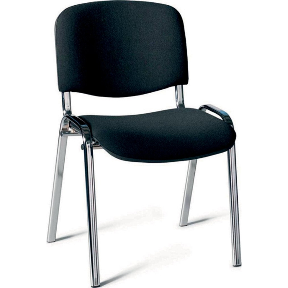 Stuhl, Bürostuhl, Polsterstuhl, Schwarz, Metallbeine