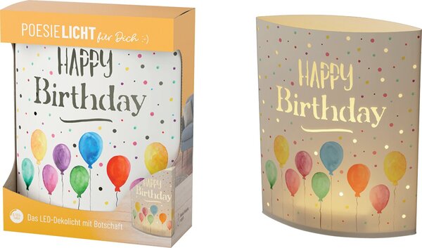 LED Licht mit Timer Motiv Happy Birthday