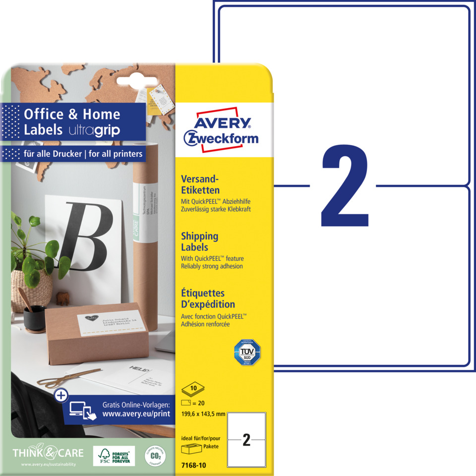 Etiketten, Versandetiketten, Shipping Labels, Druckerbedarf, Kartonverpackung