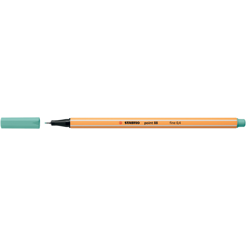 Marker, Feinspitze, Orangene Hülle, Teal Kappe, Stabilo point 88