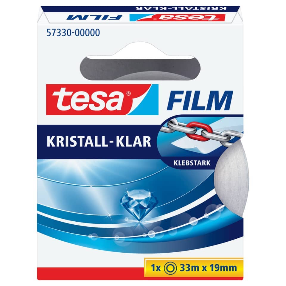 Klebeband, Filmband, Kristall-Klar, Klebepapier, 33m x 19mm