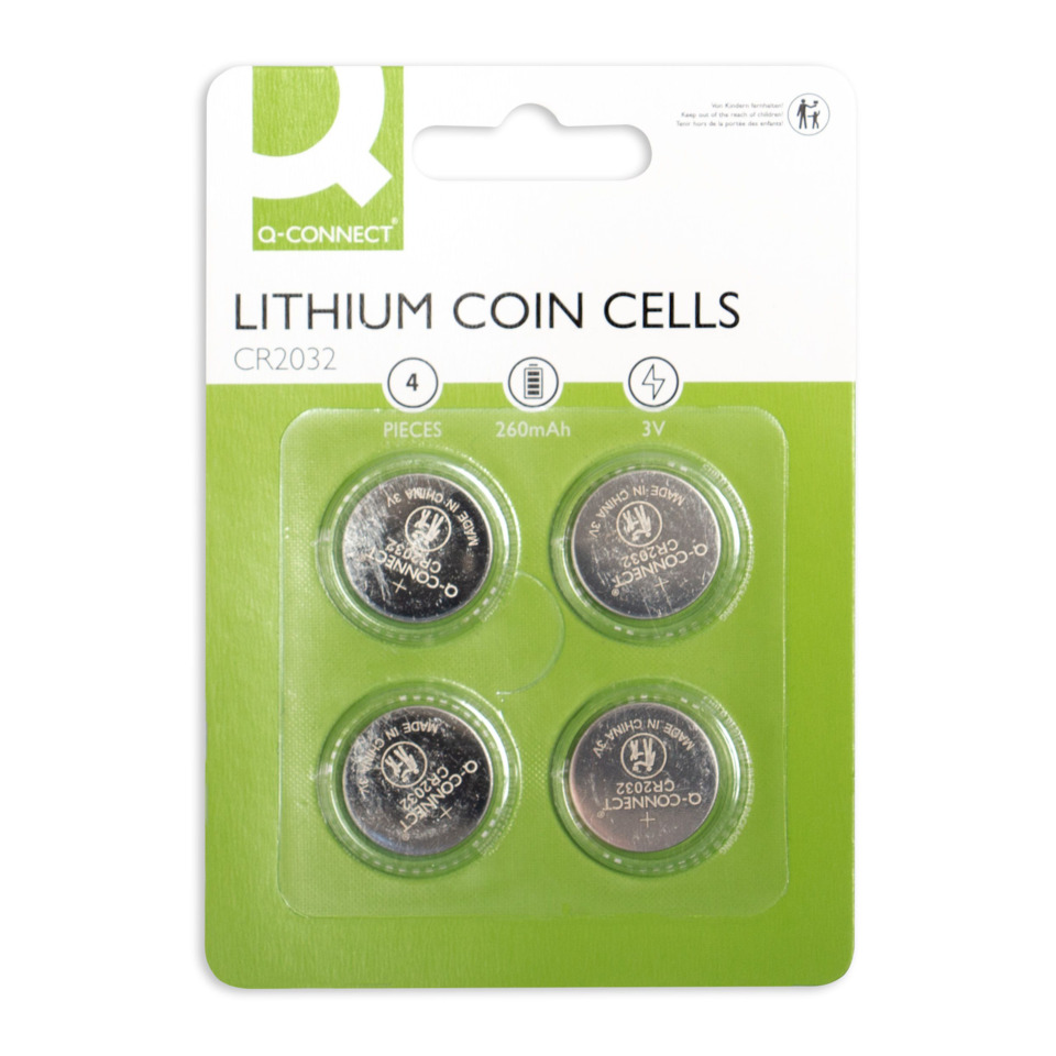 Lithium, Knopfzellen, CR2032, 4 Stück, 3V