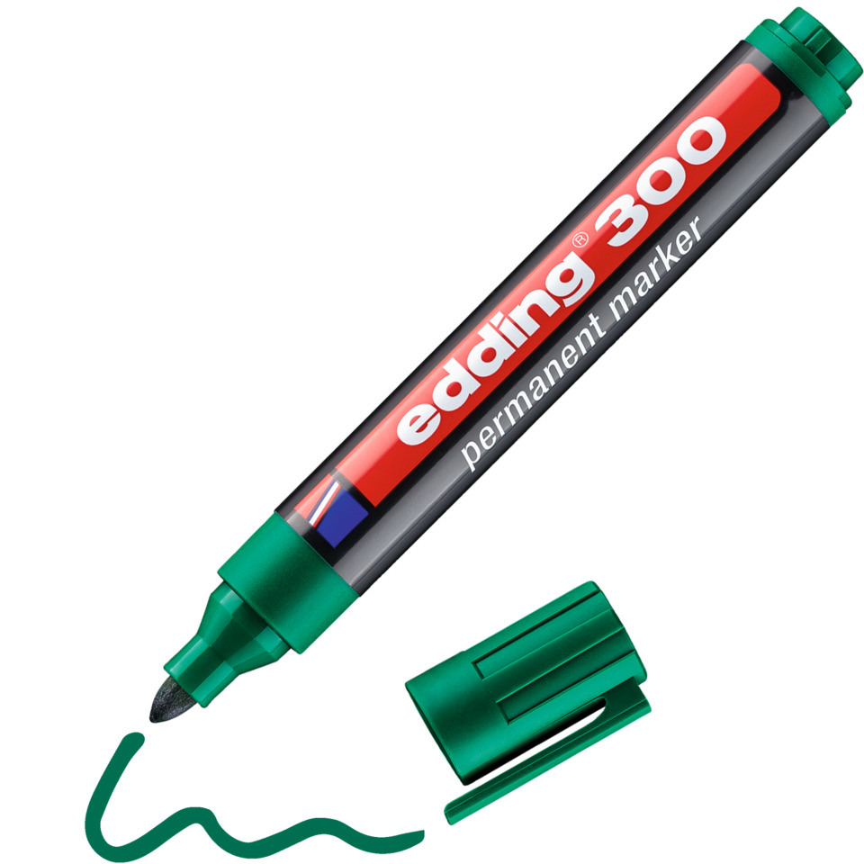 Permanentmarker, grüner Marker, dicker Spitzer, nachfüllbare Kappe, Tintenmarker