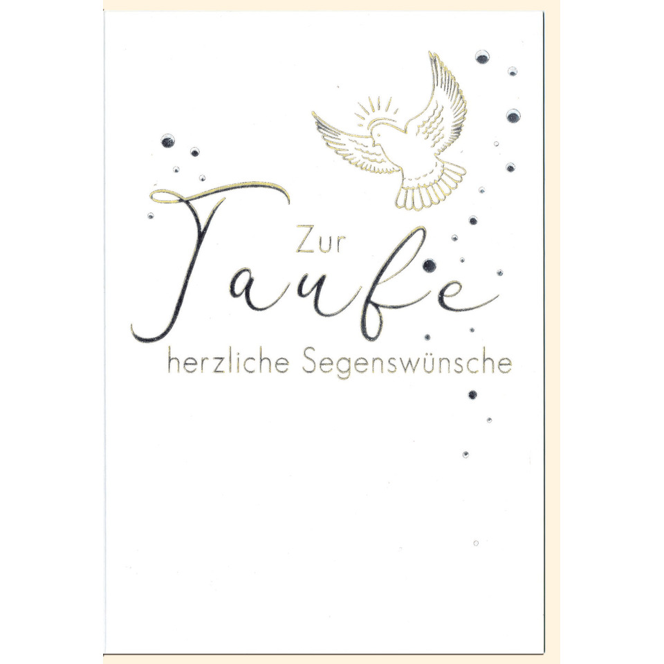 Grußkarte, Zur Taufe, Taufkarte, Dove, Segenswünsche