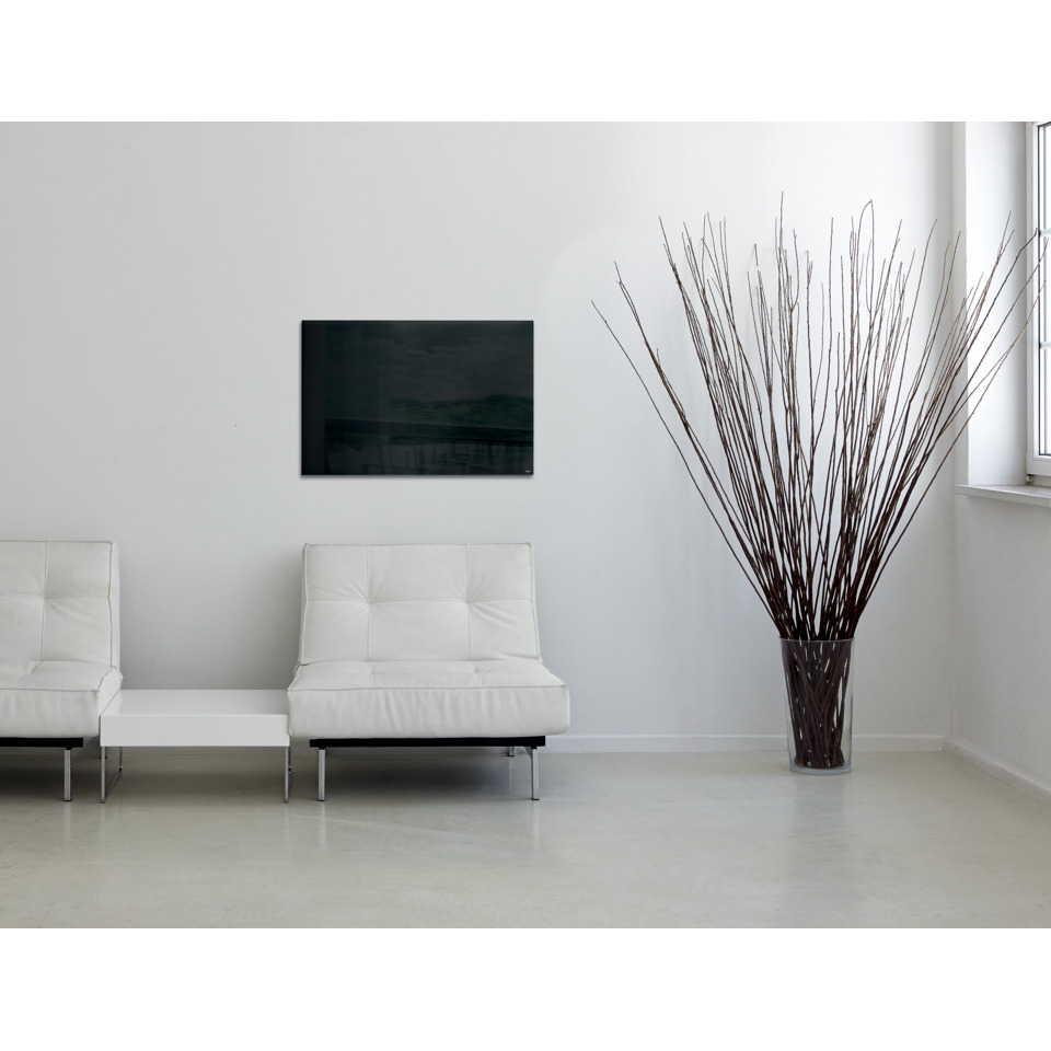 Wohnzimmer, Sessel, Weiße Ledersessel, TV-Wandmontage, Zierzweige
