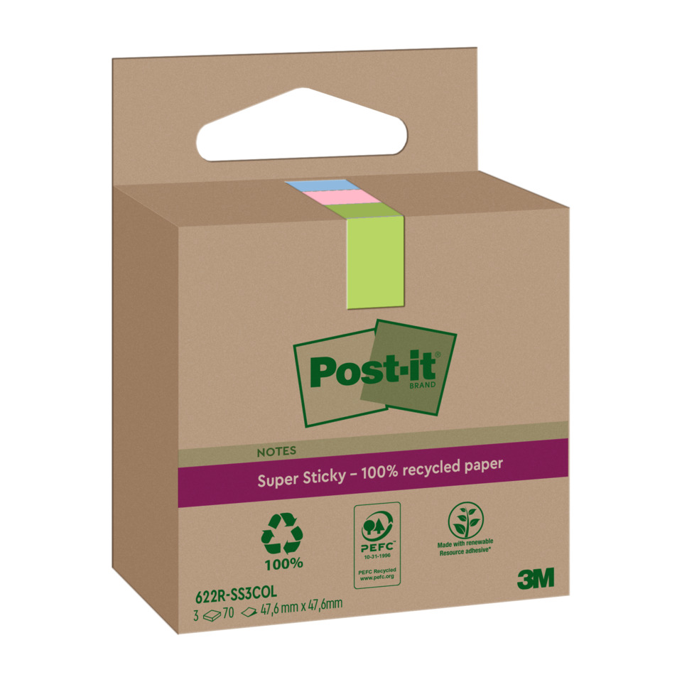 Kartonbox, Notizblock, Post-it, 100% recyceltes Papier, Notizbox