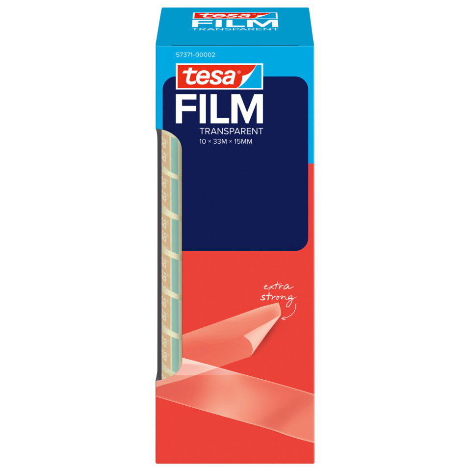 Farbfolie, Transparentfolie, Bürofilm, Office-Box, Tesa Film, Filament, Transparent, Tesafilm, 10x33m, Extra strong