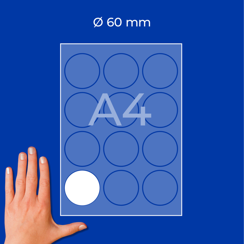 Kartenhülle, A4-Blatt, Kreisformen, Blau, Händedruck