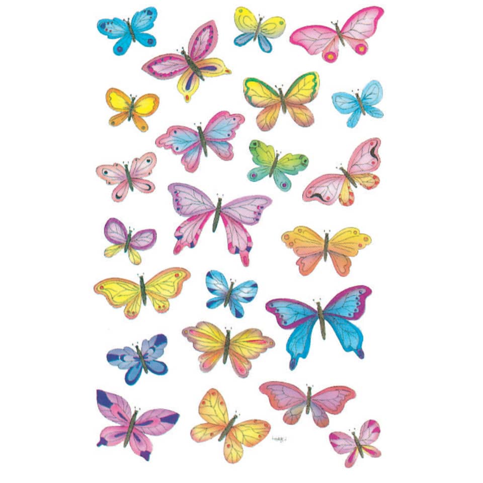 Schmetterlinge, Aufkleber, bunte Motive, Papieraufkleber, Tierwelt