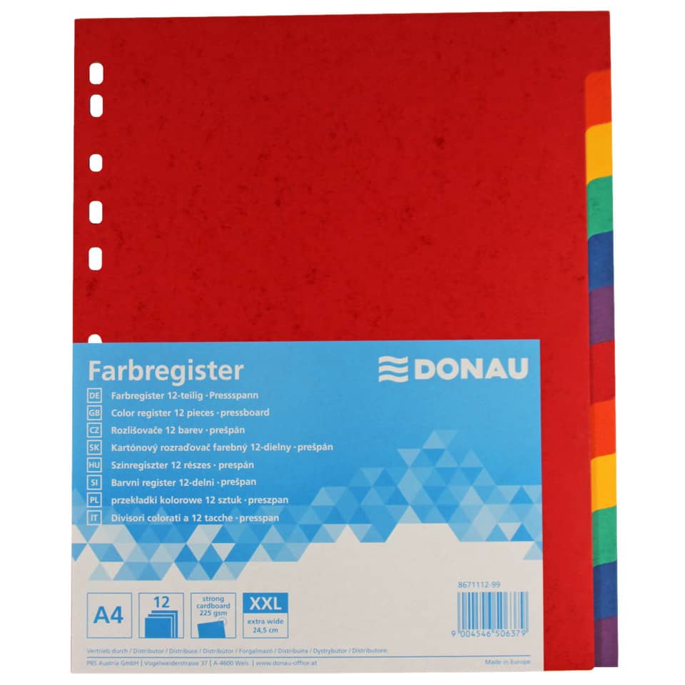 Farbenregister, Präsen_span, A4-Ordner, Kartenregister, bunte Register
