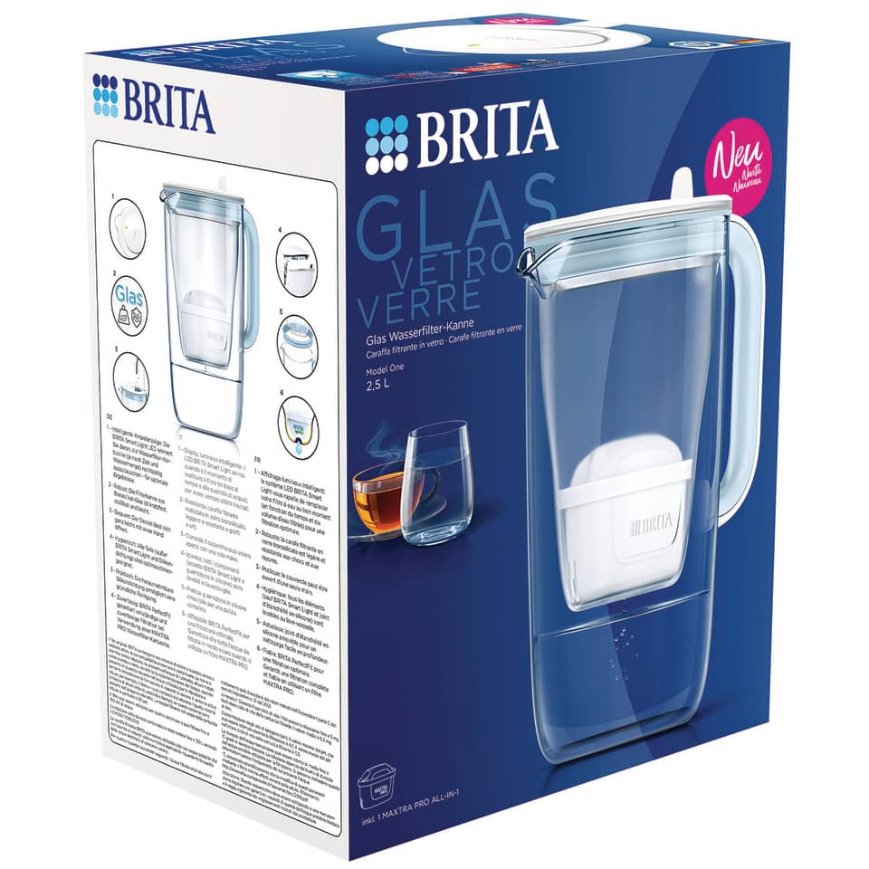 Glasbehälter, Wasserfilter, Kanne, 2,5 L, Brita