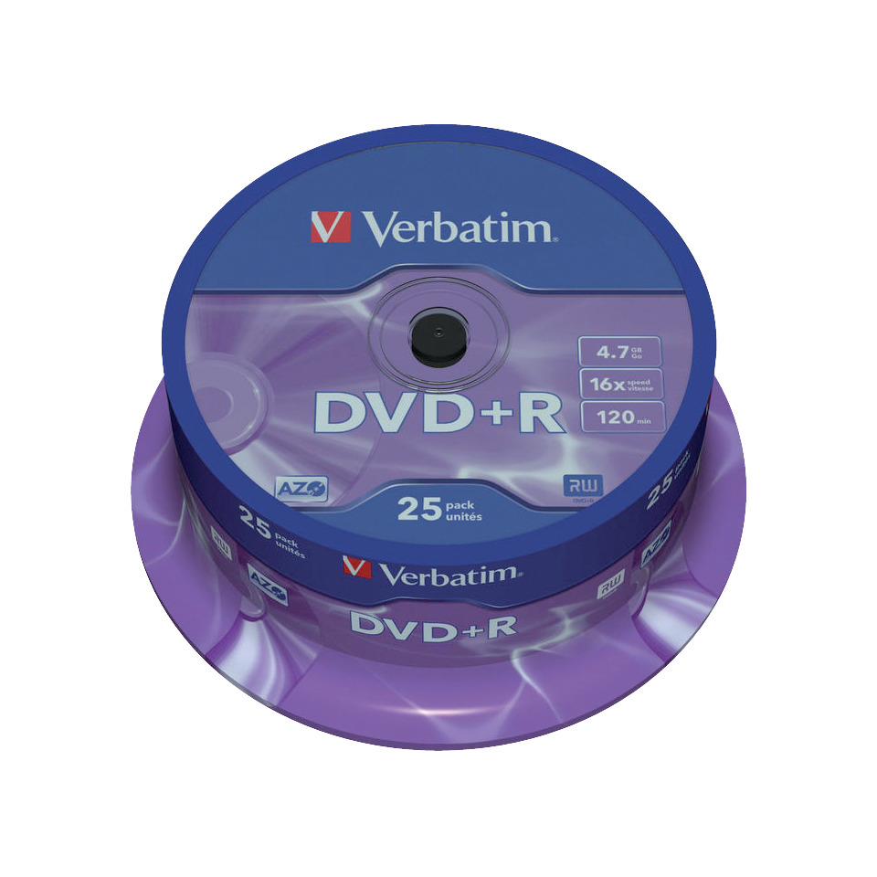 DVD+R, Verbatim, 25 Pack, Disc, optical media