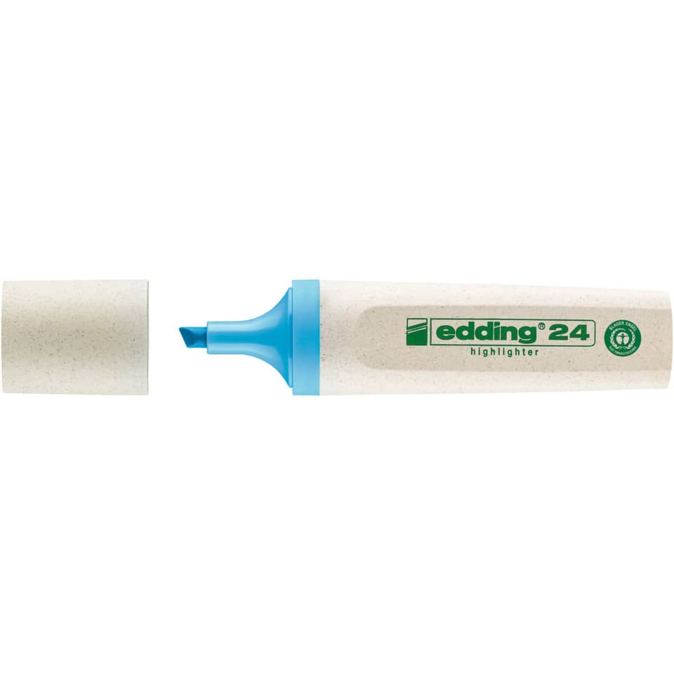 highlighter, tip pen, eraser, blue cap, retractable tip