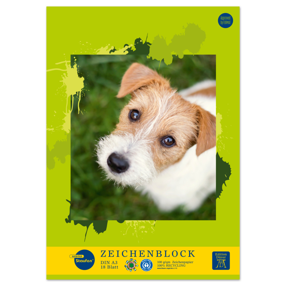Dog portrait, Awareness, Green frame, Photo paper, Quadratformat