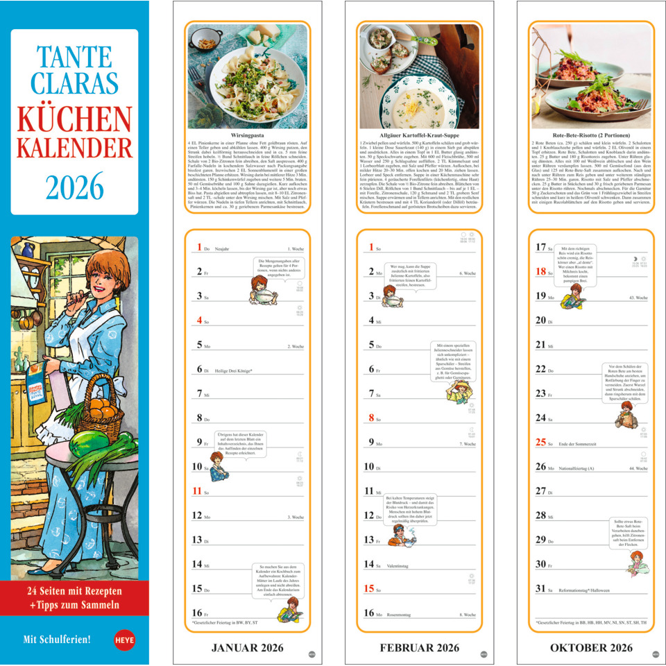 kalender, küchenkalender, 2026, rezepte, tipps