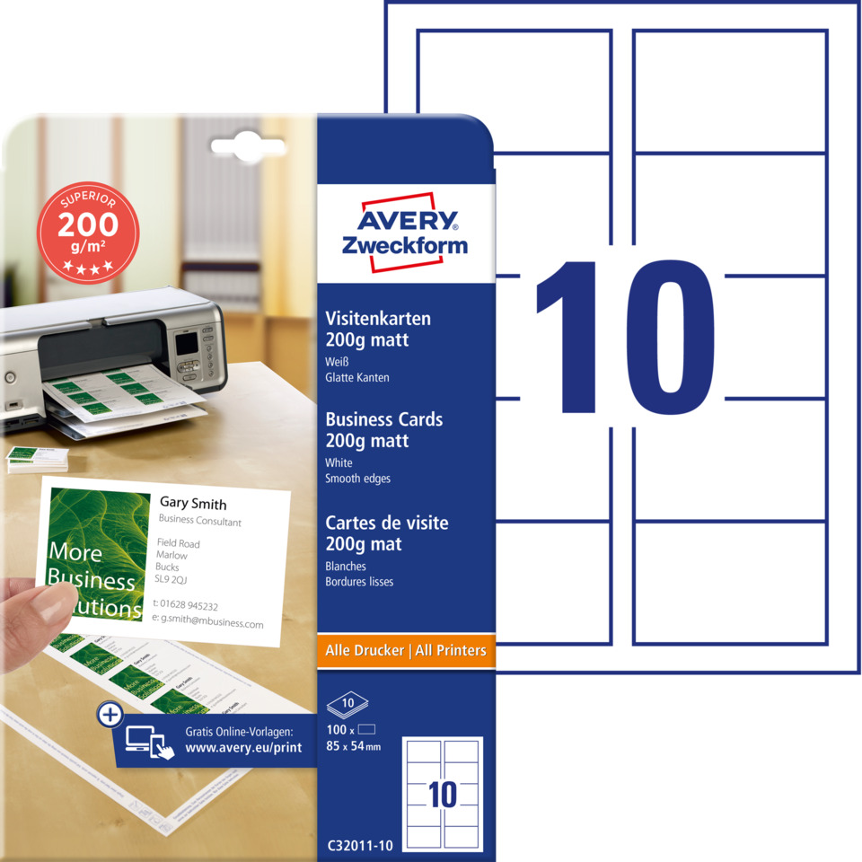 Visitenkarten, Karten, Druckerpapier, Briefkarten, Bürobedarf