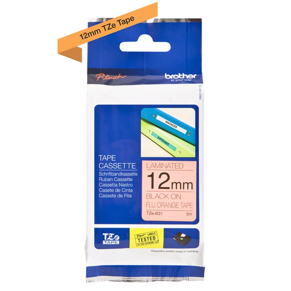 band, bandkassette, 12mm, laminiert, orange