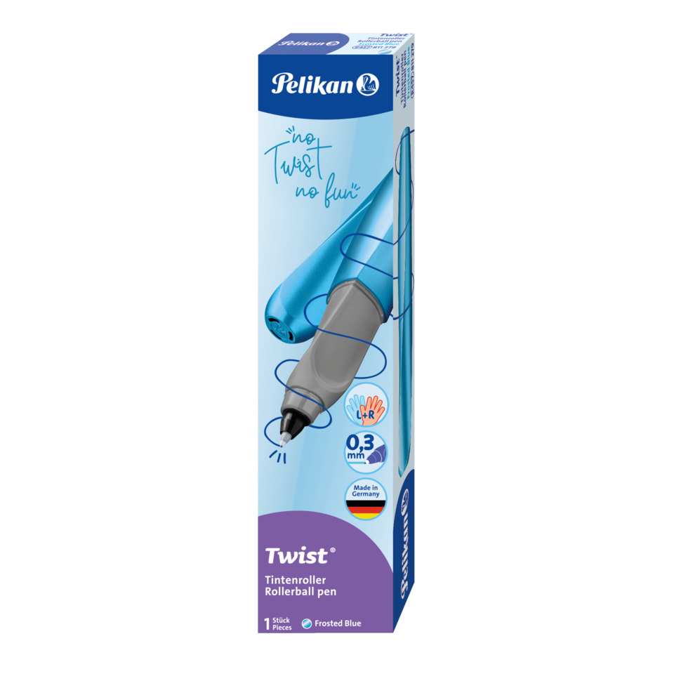 Tintenroller, Rollerball-Pen, 0,3 mm, Twist, Frosted Blue, Tintenroller, Rollerball, 0.3 mm, Frosted Blue, Made in Germany