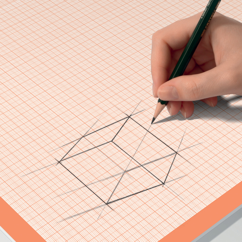 zeichnen, zeichnenpapier, geometrische form, kariertes papier, bleistiftzeichnung