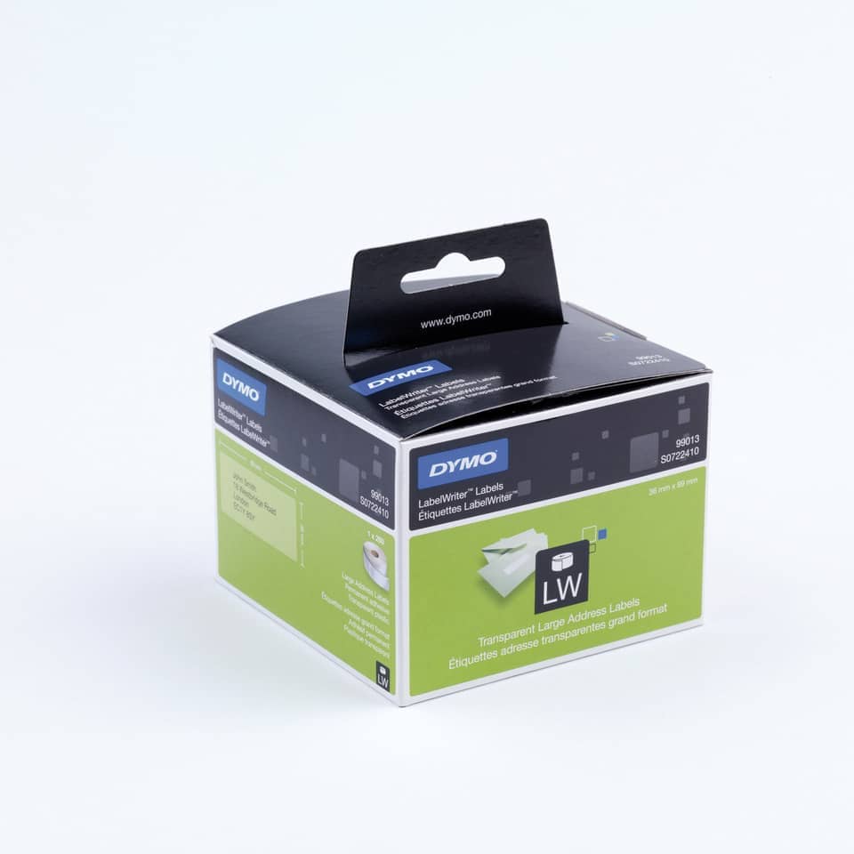LabelWriter, Etiketten, Transparente Adress etiquetas, Dymo, Box