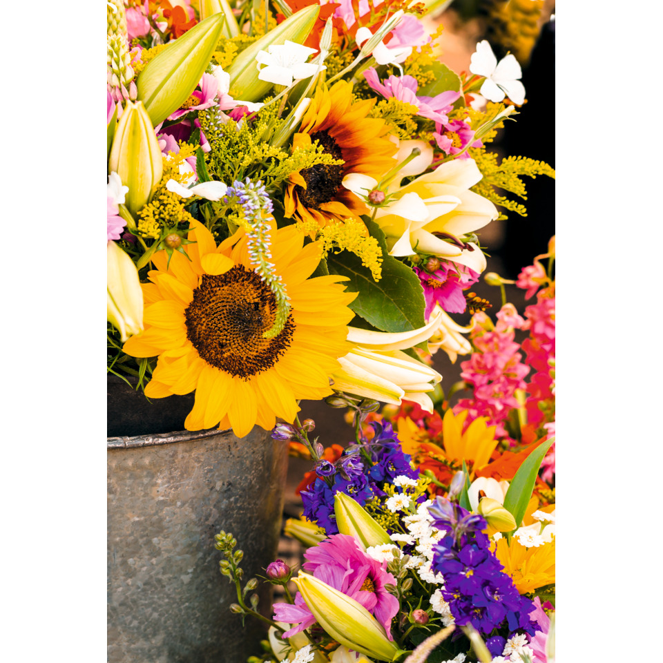 Sonnenblume, Blumenstrauß, Blütenpracht, Gartenstrauß, Vasenblumen