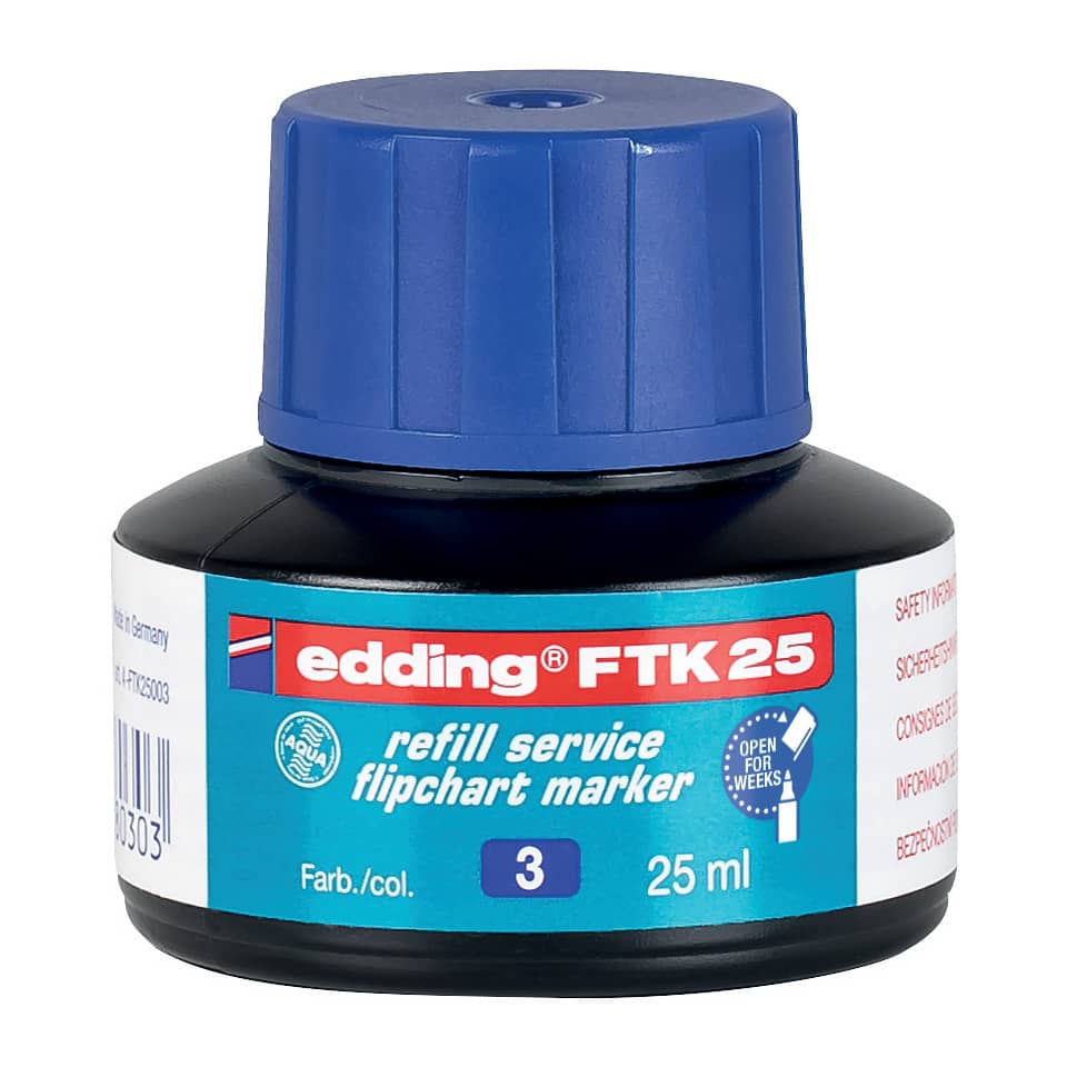 Nachfülltinte FTK 25, Flipchartmarker, 25ml, blau EDDING 4-FTK25003